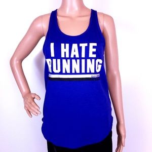 PINK Victoria's Secret Women Tank Top Singlet " I Hate Running " Size XS - NWT